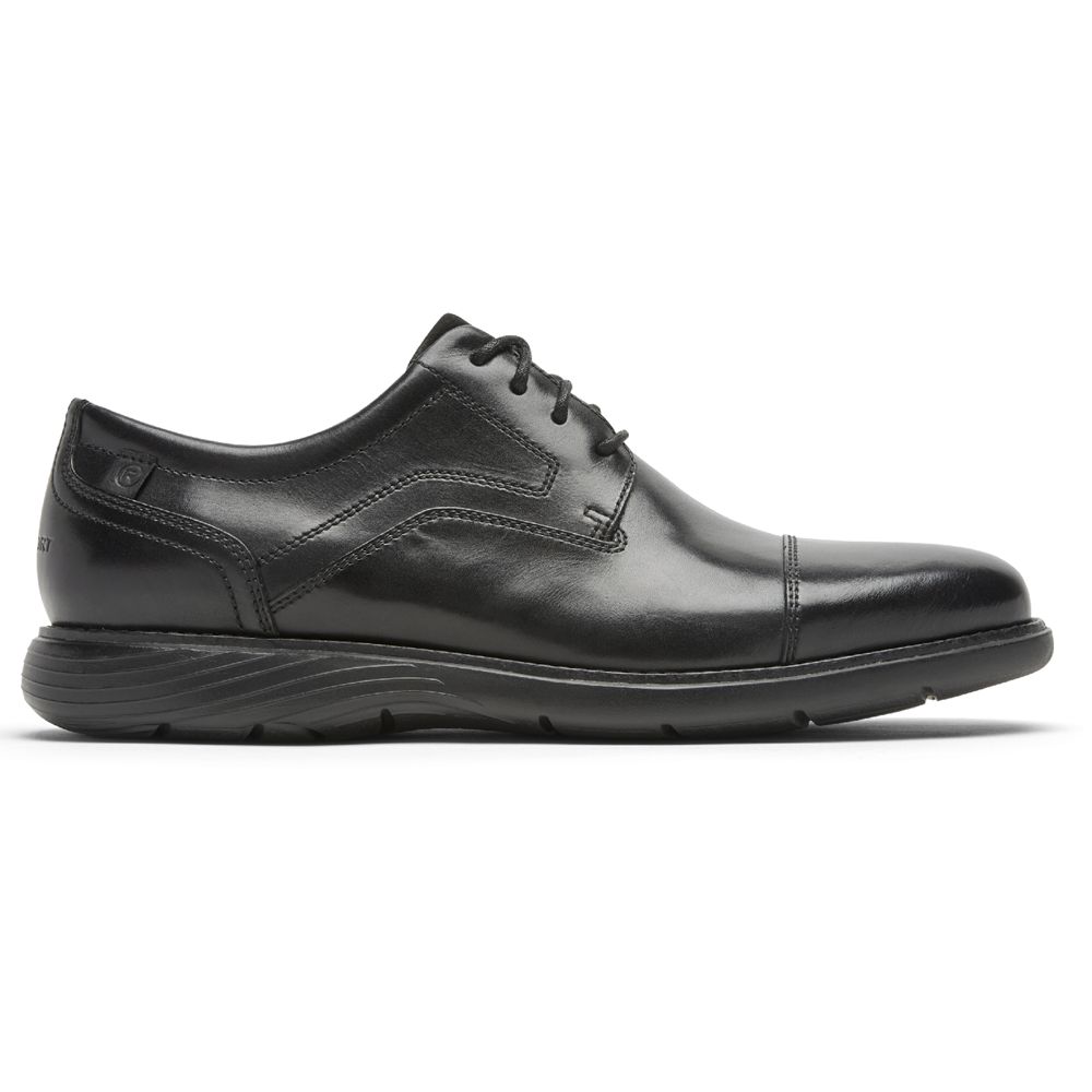 Rockport Men's Garett Cap Toe Oxfords - Black - USA (1630DBLUN)